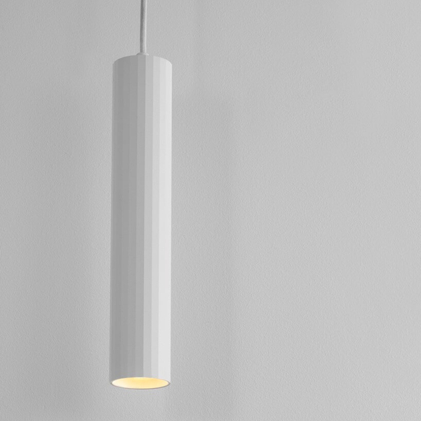 Wisząca lampa nad stół NAZCA LE44346 sopel tuba metalowa biała