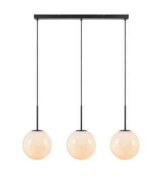 Szklana lampa wisząca Dione do przedpokoju biała czarna