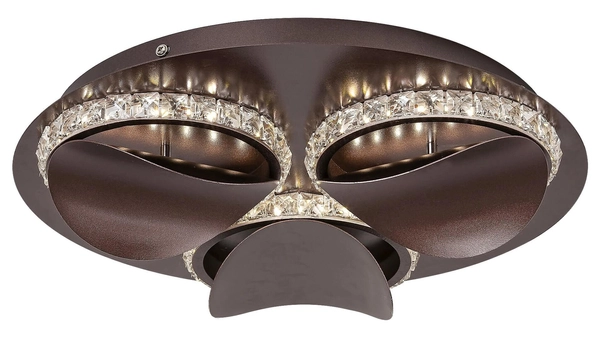 Sufitowa LAMPA glamour CAPRIANA 5050 Rabalux okrągła OPRAWA plafon LED 18W 4000K pierścienie z kryształkami brązowe