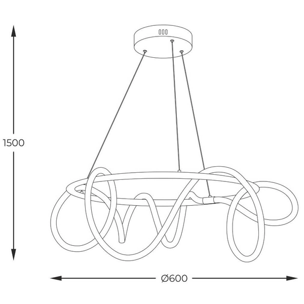 Wisząca lampa Balbo 20006PL-GD Zumaline LED 58W 3000-6000K ring złoty