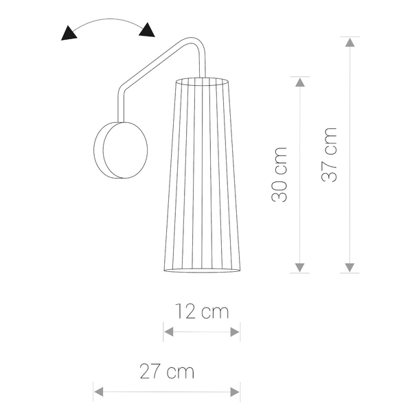 Drewniana lampa ścienna Dover 9261 ekologiczny kinkiet do salonu