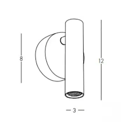 Nocna naścienna lampka H48-G LED 3W 3000K do czytania do sypialni złota