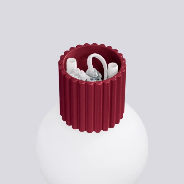 Naścienna lampa kulista HALO SL.1747 do łazienki kula biała burgundowa