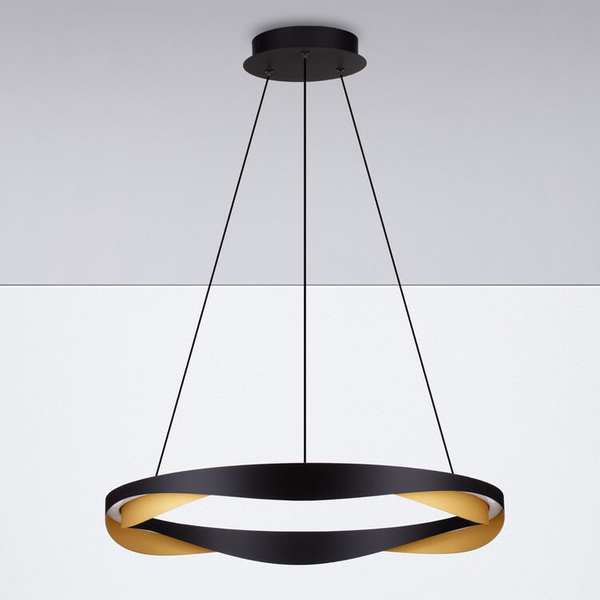 Wisząca lampa do jadalni PATAPO LE44460 LED 53W 3000K ring czarna złota