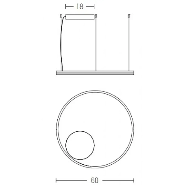 Wiszący ring lampa 22239 LED 43W 3000K pierścień do przedpokoju złoty