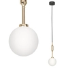 Szklana kula glamour Ero I wisząca lampa biała złota do biura
