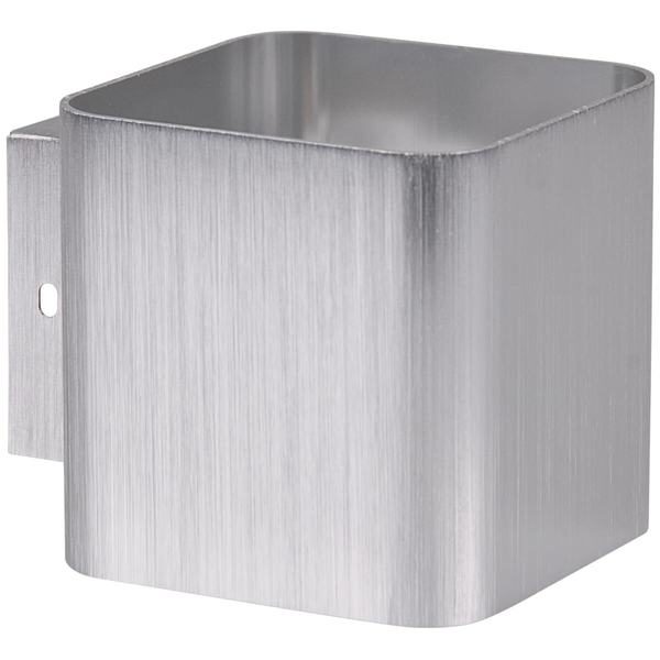 Srebrny kinkiet do sypialni Izar metalowa lampa cube