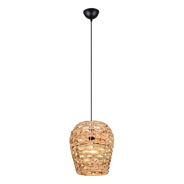 Ekologiczna lampa wisząca JEAN R36221036 do salonu czarny naturalny