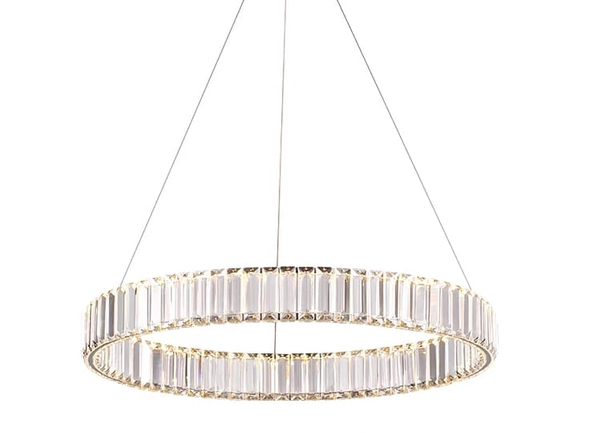Lampa wisząca Bohemia CGBOHEM60AL Copel LED 30W 3000K pierścień kryształy mosiądz