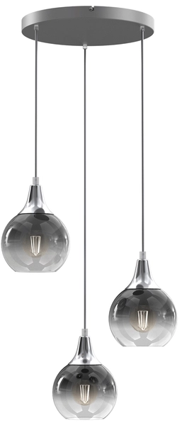 Kaskada lampa wisząca Monte MLP8323 przydymiona srebrna