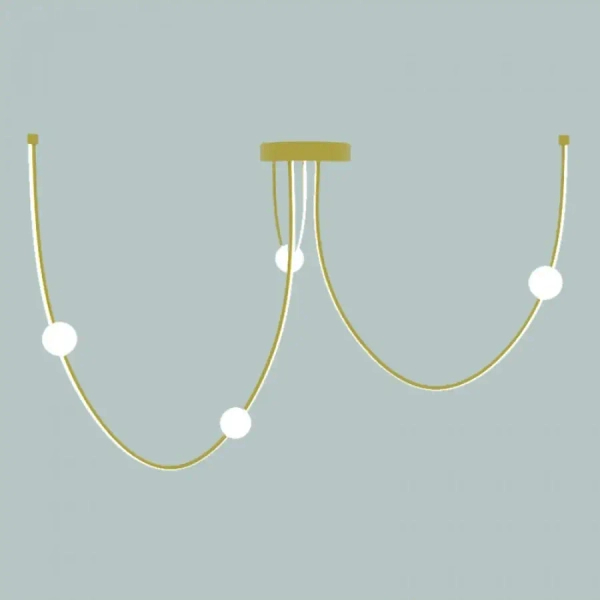 Liniowa lampa wisząca 22248 LED 42W 3000K kule do salonu złoty