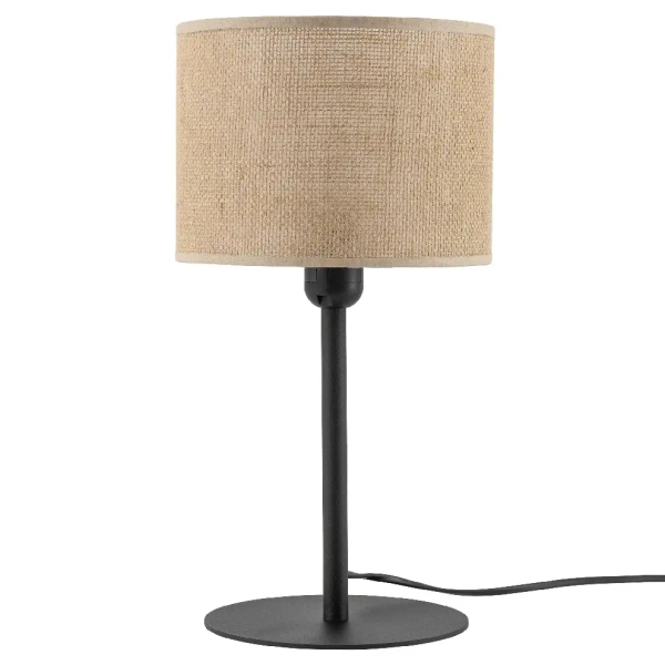 Stołowa lampa do salonu Juta 5552 tuba naturalna juta czarny