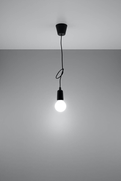 Wisząca LAMPA industrialna SL.0572 OPRAWKA na żarówkę zwis kabel przewód czarna
