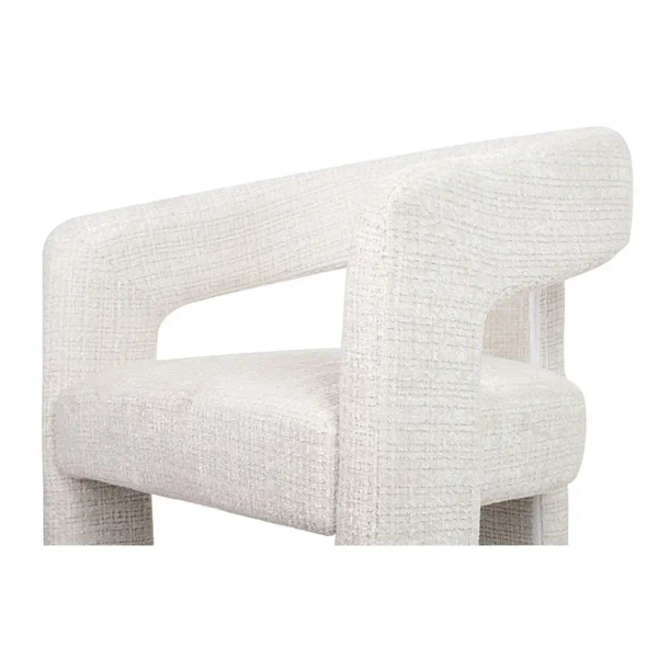 Krzesło LOGAN MM001501100352 białe tapicerowane tkaniną do jadalni 55cm
