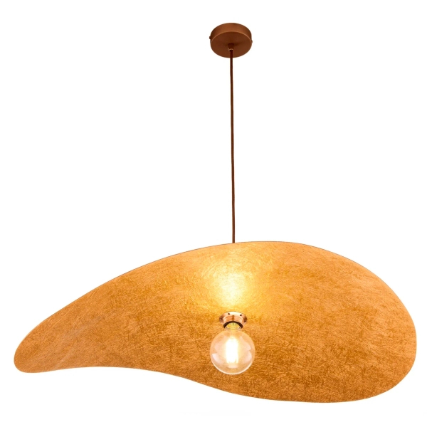 Falowana lampa wisząca LEAF brązowa miedziana 1xE27 nad wyspę 41920