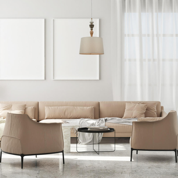 Lampa wisząca z abażurem Moren PND-84678A-AB do salonu brązowy morelowy