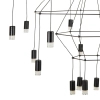 Lampa wisząca modernistyczna LINEA ST-5961-20 czarna metalowa G9 20-punktowa do salonu