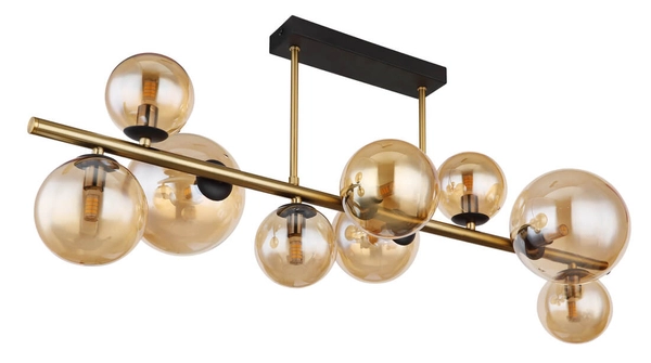 Przysufitowa lampa Riha 56135-9D bubbles czarna bursztynowa