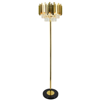 Podłogowa lampa glamour Valetta 6268/4F TR do holu okrąg złota