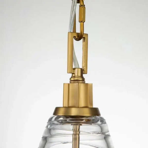 Wisząca lampa do kuchni Elmore QN-ELMORE-P-BBS stożek szklany mosiądz