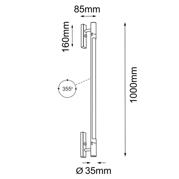 Kinkiet ścienny Ibara 4005 Shilo podłużna listwa minimalistyczna czarny