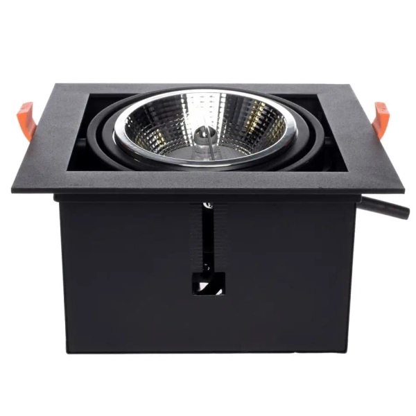 Wpuszczana lampa sufitowa Plaza ML4740 metalowa do salonu czarna