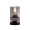 Lampa stołowa nowoczesna PASQUAL szklana czarna z wtyczką na stolik E27 11310-18