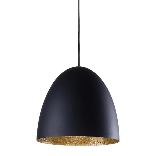 Jadalniana lampa wisząca Egg 9022 czarny zwis metalowy nad stół
