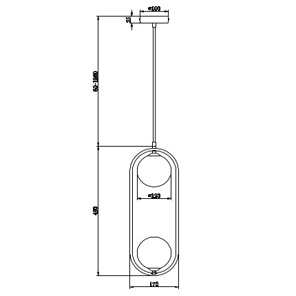 Modernistyczna LAMPA wisząca RING MOD013PL-02B Maytoni metalowa OPRAWA szklane kule balls zwis czarny