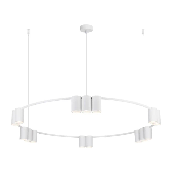 Wisząca lampa tuba GENESIS ML0377 podłużna metalowa biała