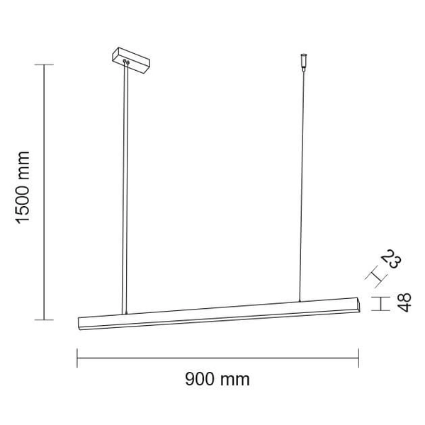 LAMPA wisząca ISASEKI 1945 Shilo metalowa OPRAWA zwis LED 16W 3000K listwa biała