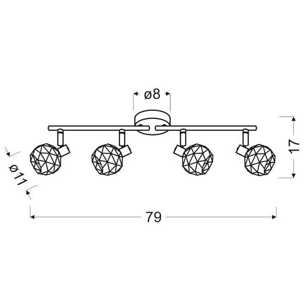 Nowoczesna lampa sufitowa Acrobat 94-22226 czarna miedziana