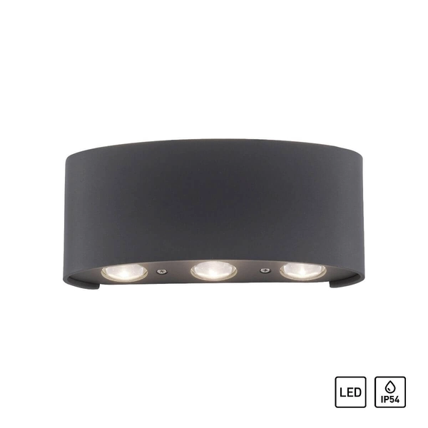 Grafitowa lampa ścienna Carlo LED 4,8W 3000K minimalistyczna
