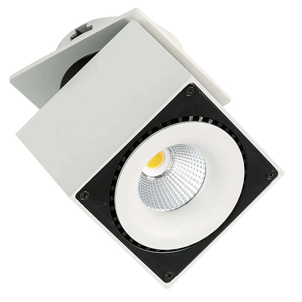 LAMPA sufitowa SEVILLA SQUARE RECESSED SL7562/28W 4000K WH+BL Italux metalowa OPRAWA LED 28W kostka spot biały czarny