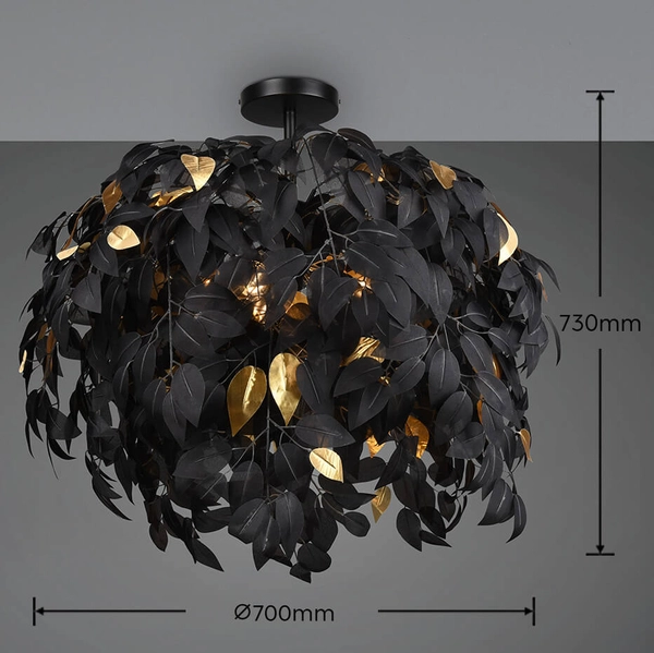 Plafoniera dekoracyjna Leavy R60463032 RL Light listki czarna