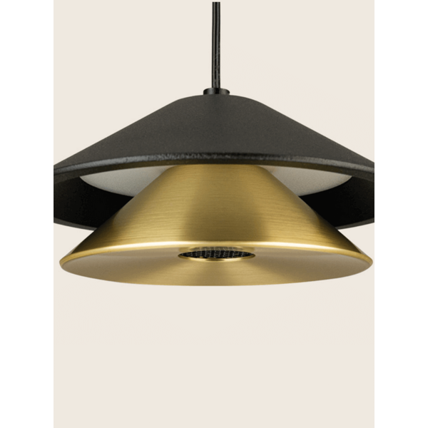 Stożkowa lampa wisząca 25347 LED 9W 3000K metalowa czarna złota