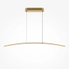 Zagięta wisająca lampa liniowa Curve MOD243PL-L18BSK mosiądz