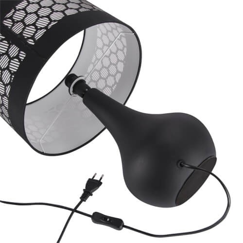 Stojąca LAMPA stołowa WANDA 03804 Ideus abażurowa LAMPKA ceramiczna wzorki czarna