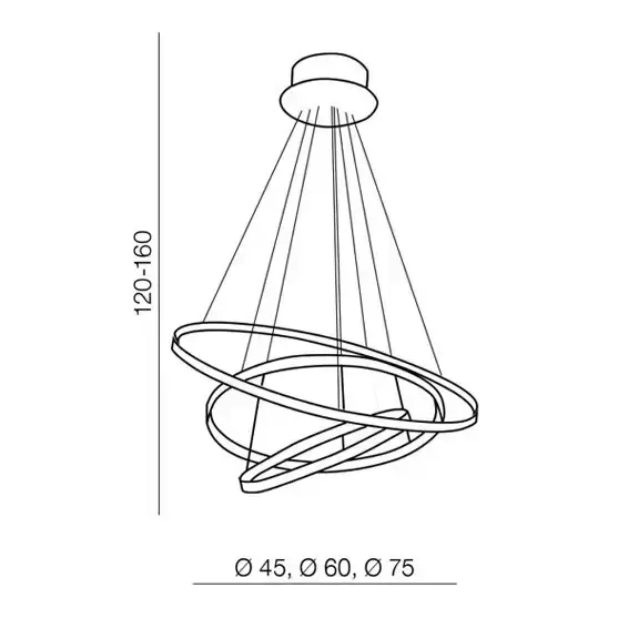 Nowoczesna lampa wisząca Wheel LED 80W 3000K metalowa złota