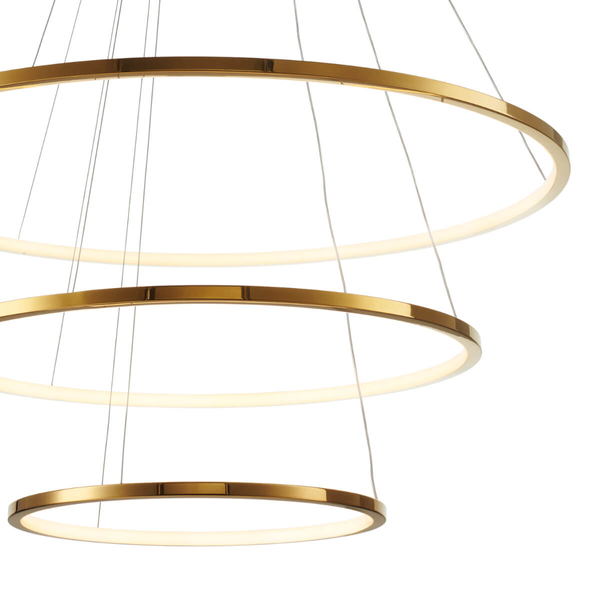 Zwisowa lampa salonowa Circle Slim ST-10112P-3 LED 53W 3000K okrągła złota