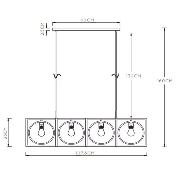 Zwisająca lampa nad stół SUUS 00427/04/30 Lucide kuchenna czarna
