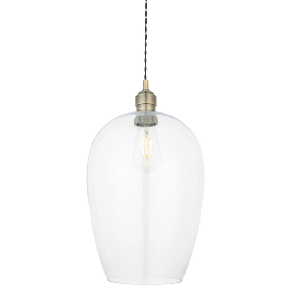 Lampa wisząca L&-1100658 Light& ze szklanym kloszem mosiądz