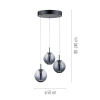 Regulowana lampa wisząca PURE E-INFINITY czarna szara 2222-15 3x7W 2200-5000K zmienna barwa