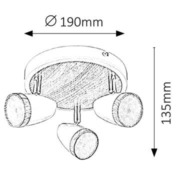 Plafon LAMPA sufitowa KAREN 5566 Rabalux okrągła OPRAWA skandynawska LED 12W 3000K regulowane reflektorki drewno białe