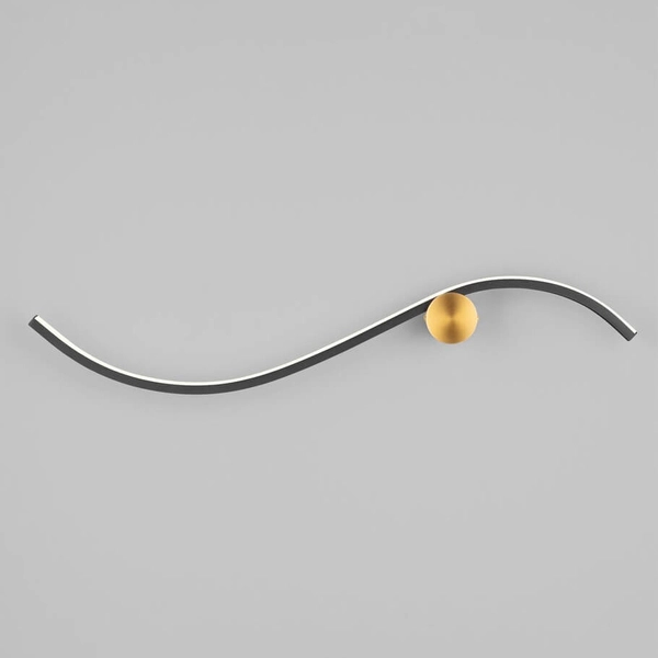 Ścienna lampa do sypialni CUZCO LE44312 LED 14W 3000K falowana czarna złota