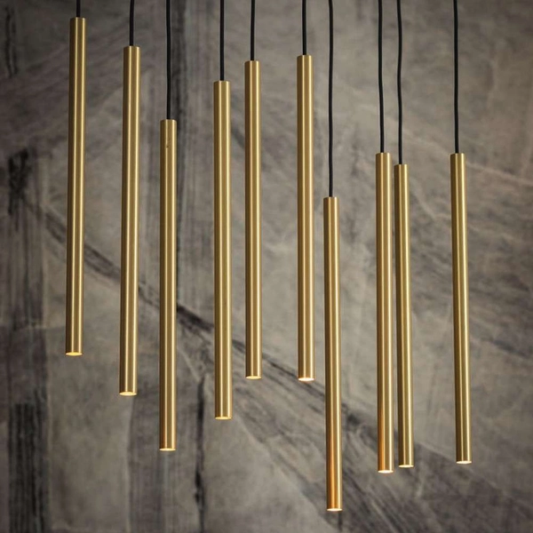 LAMPA wisząca LASER 8924 Nowodvorski metalowa OPRAWA prostokątny ZWIS tuby złote czarne