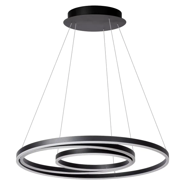 Wisząca lampa TRINITI 46402/99/30 Lucide LED 136W 3000K okrąg czarna
