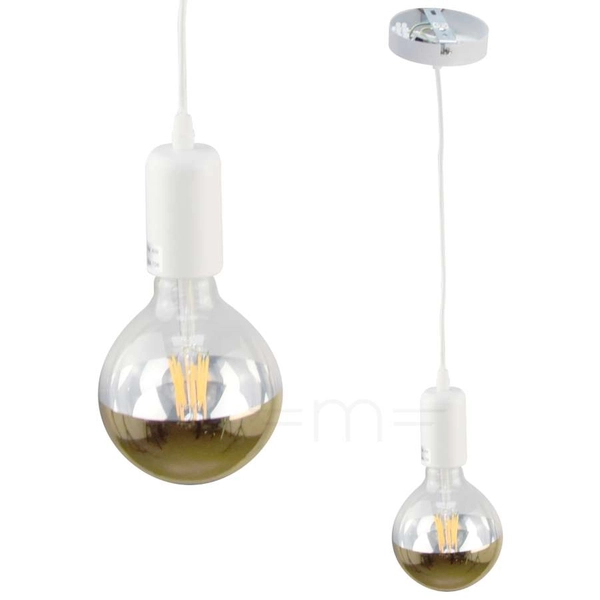 LAMPA wisząca LN012 (36031/4010-7) dekoracyjna OPRAWKA na żarówkę ZWIS biały