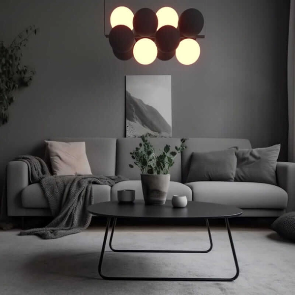 Lampa kulista wiesząca Vino ABR-GRAPPA-H-S Abruzzo balls czarne białe