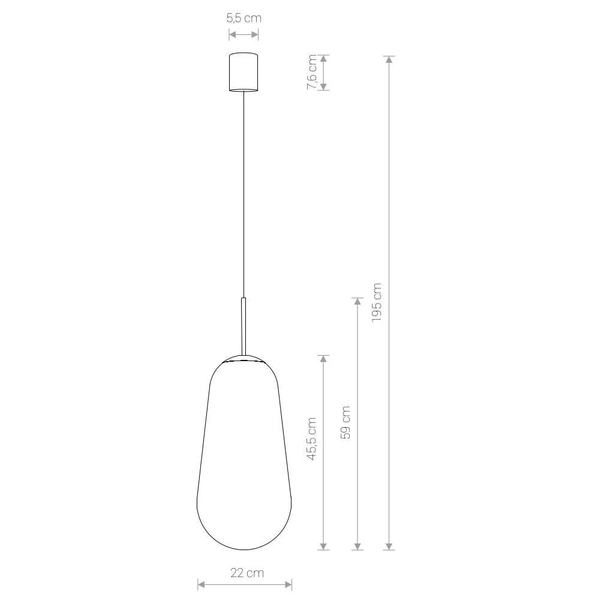 LAMPA wisząca PEAR 8671 Nowodvorski szklana OPRAWA loftowy zwis przezroczysty czarny złoty